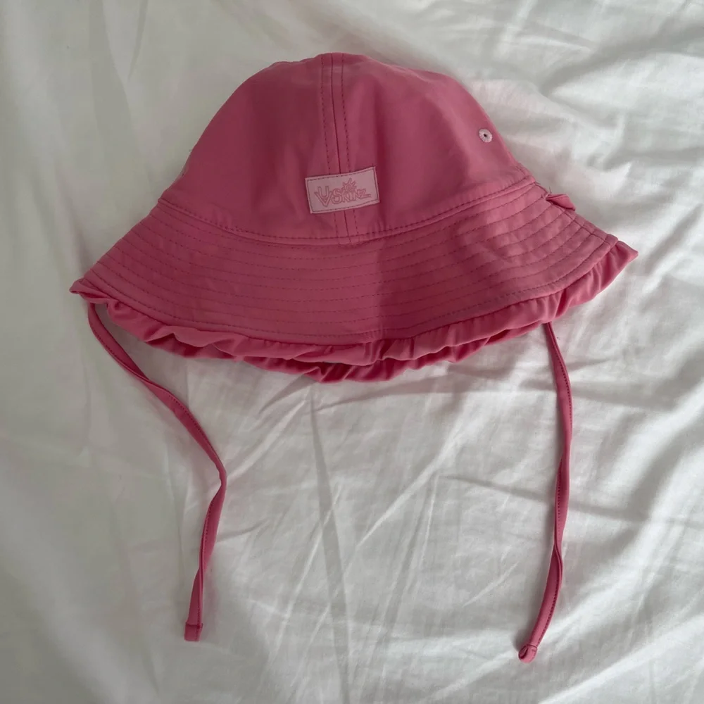 UV Skinz Floral Kids Reversible 2 Ways Sun Hat with Pink Trim UPF 50+ size 2T